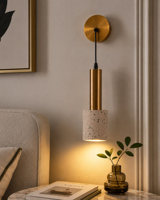 Terrazzo & Brushed Brass Wall Sconce
