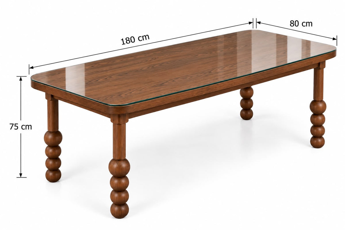 Royal Walnut Dining Table Set
