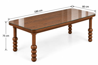 Royal Walnut Dining Table Set