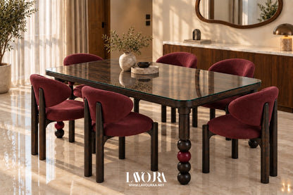 Royal Walnut Dining Table Set