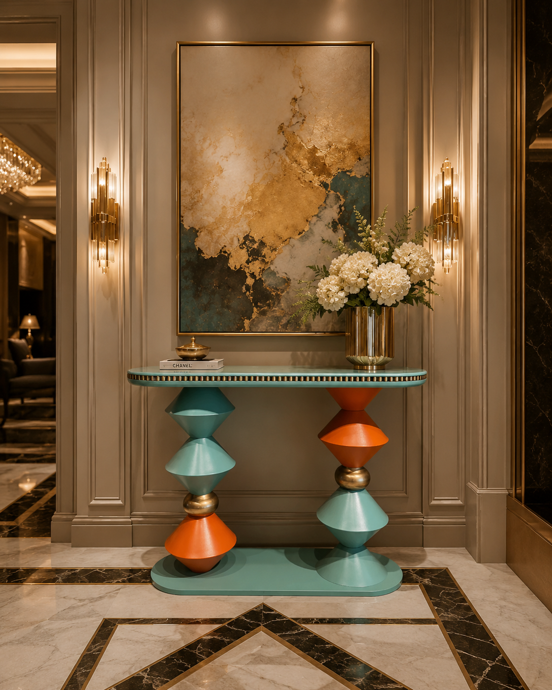 Regalia Geometric Console Table