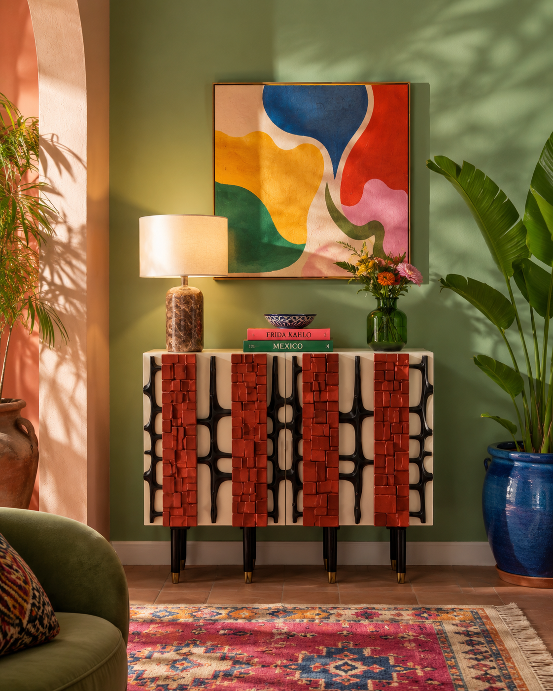 Crimson Accent Cabinet