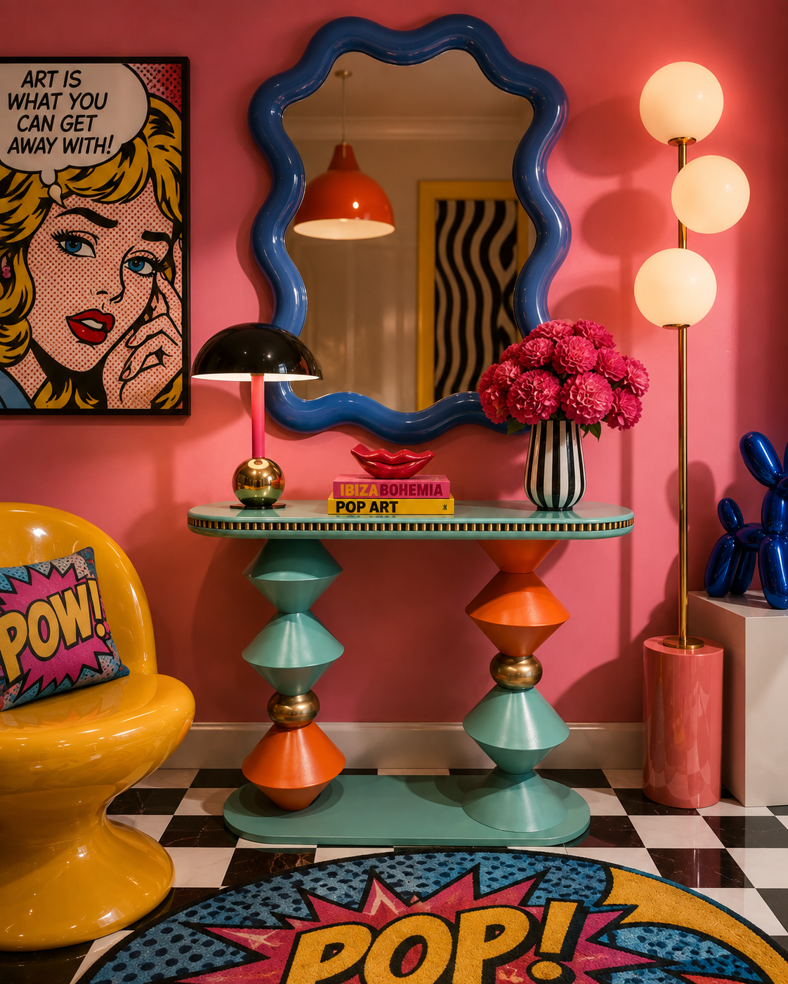 Regalia Geometric Console Table
