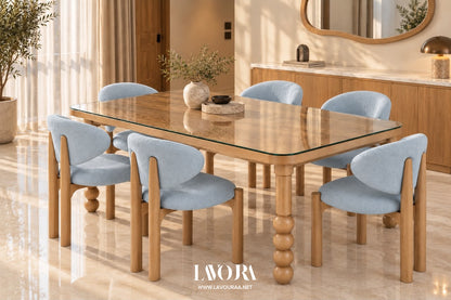 Royal Walnut Dining Table Set