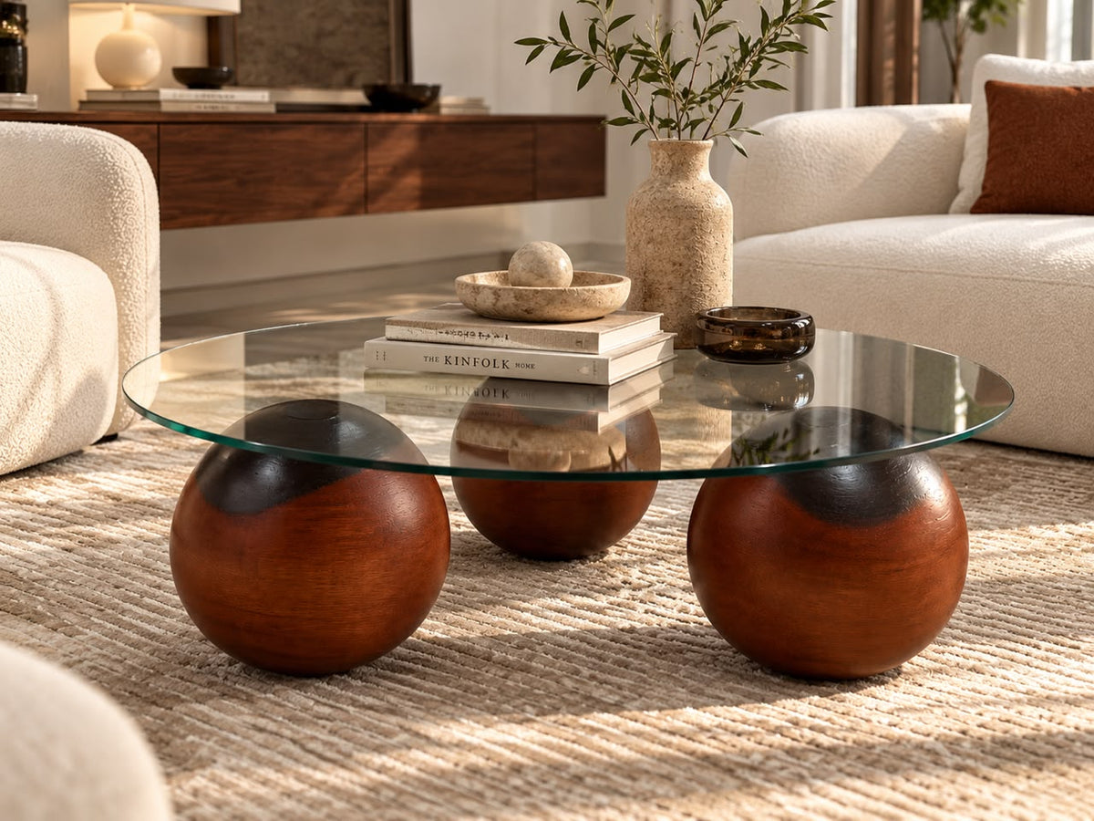 Aura Sculptural Glass Coffee Table